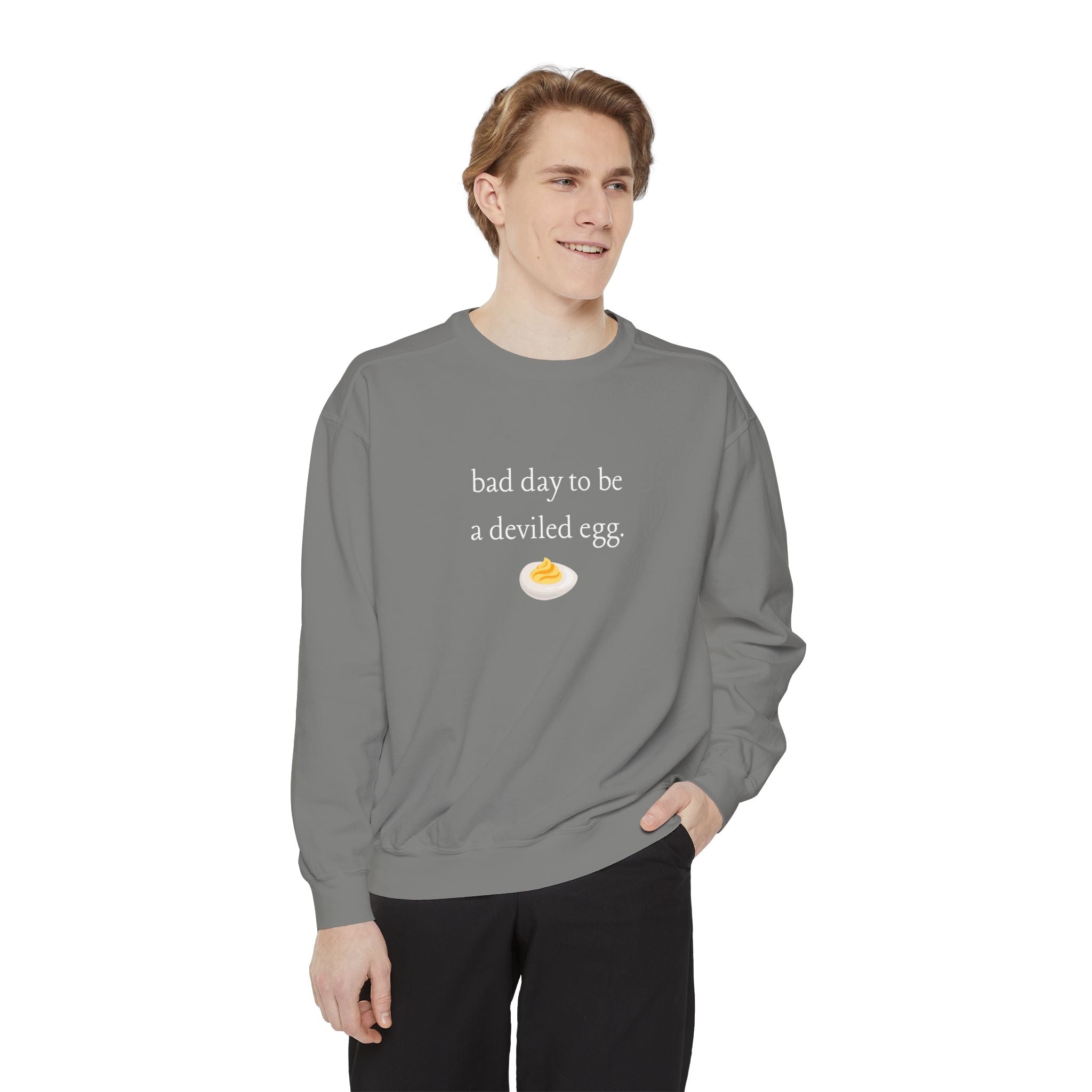 Bad Day To Be A Deviled Egg Graphic Sweatshirt — Cozy Crewneck
