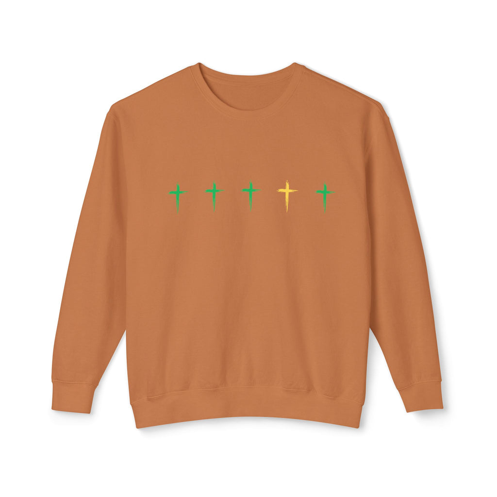 Green & Yellow Cross Lightweight Crewneck Sweatshirt - Perfect for Everyday Wear, Gift for Friends, Chic Layering, Ideal for Casual [...]
