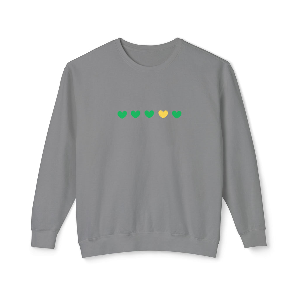 Green & Yellow Heartfelt Lightweight Crewneck Sweatshirt