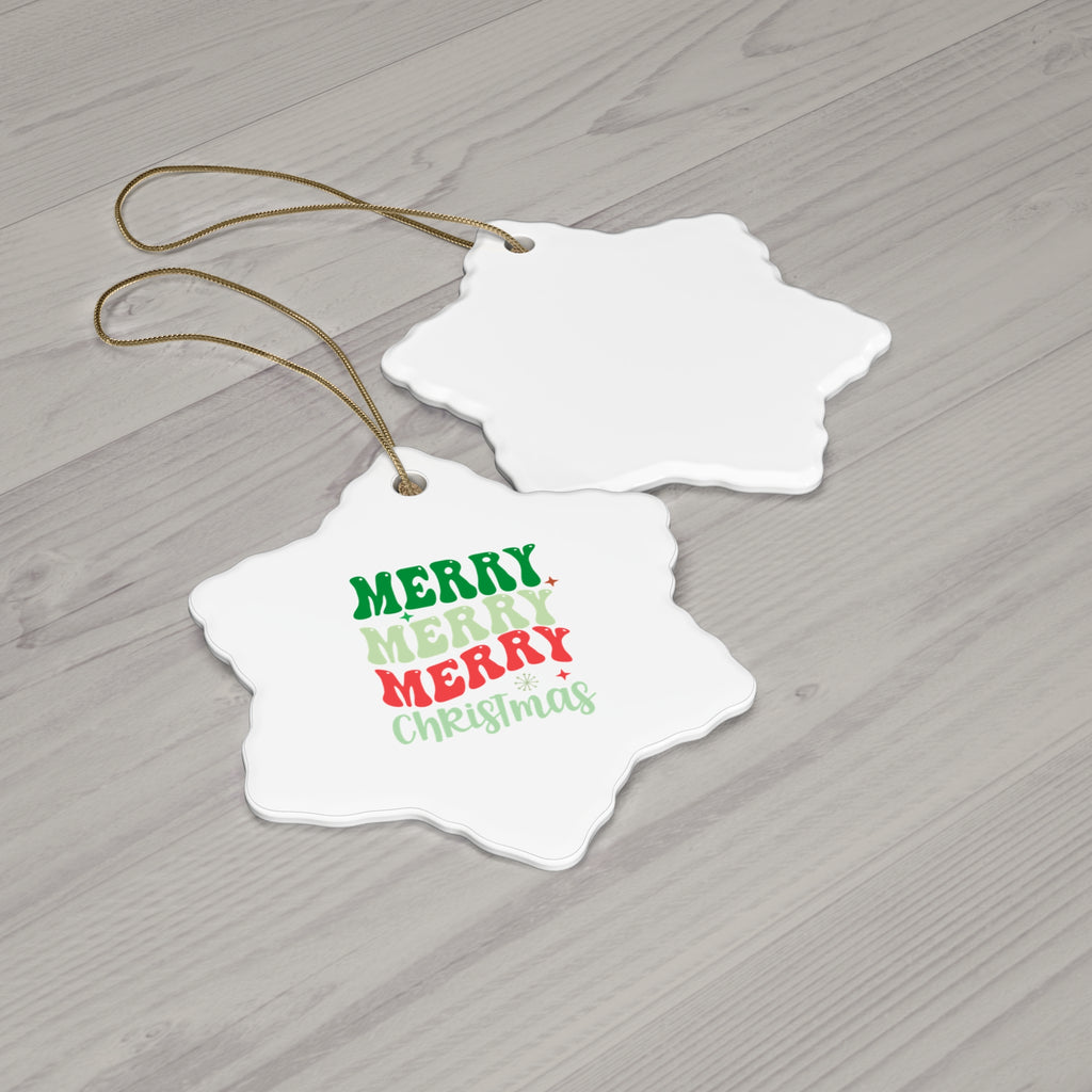 Merry Christmas Ceramic Ornament - Fun Holiday Decor