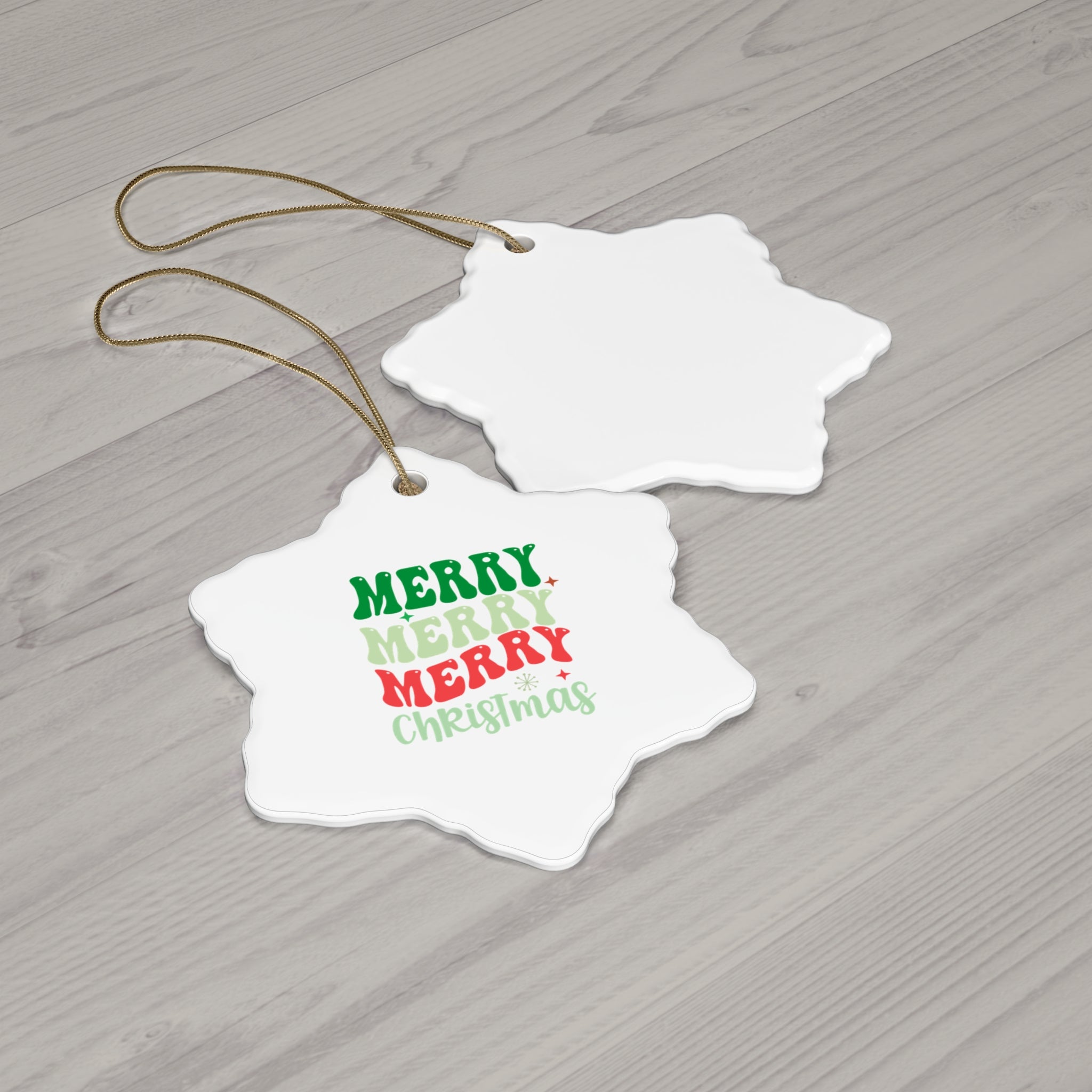 Merry Christmas Ceramic Ornament - Fun Holiday Decor