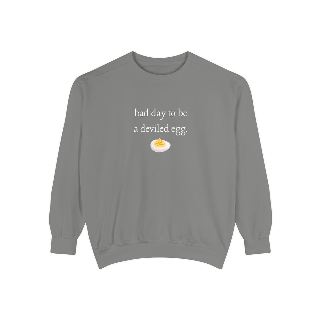 Bad Day To Be A Deviled Egg Graphic Sweatshirt — Cozy Crewneck