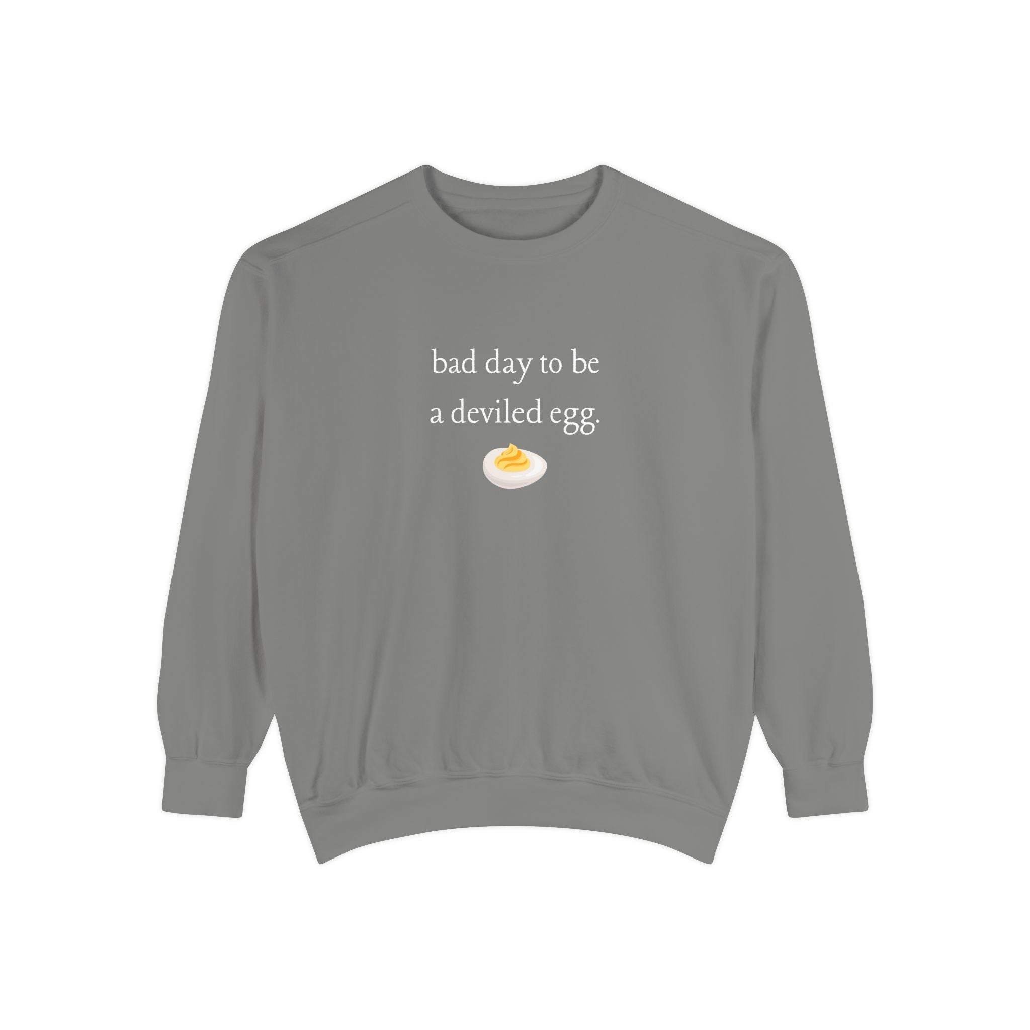 Bad Day To Be A Deviled Egg Graphic Sweatshirt — Cozy Crewneck