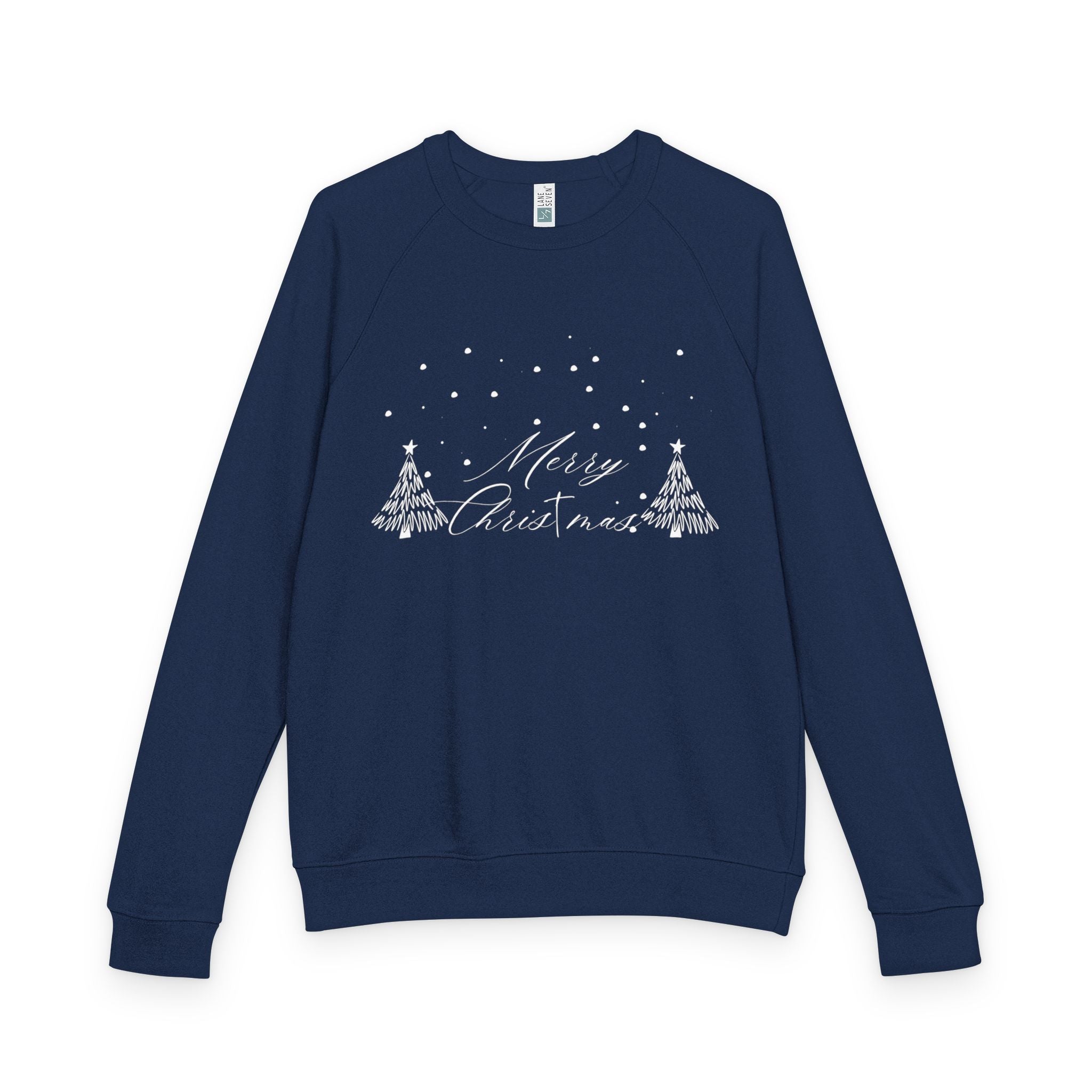 Merry Christmas Snowy Trees French Terry Crewneck Sweatshirt
