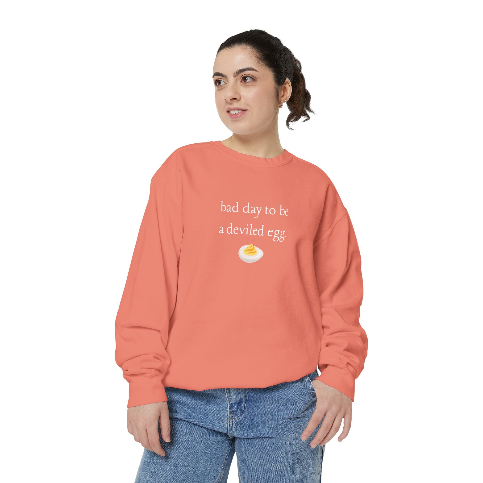 Bad Day To Be A Deviled Egg Graphic Sweatshirt — Cozy Crewneck