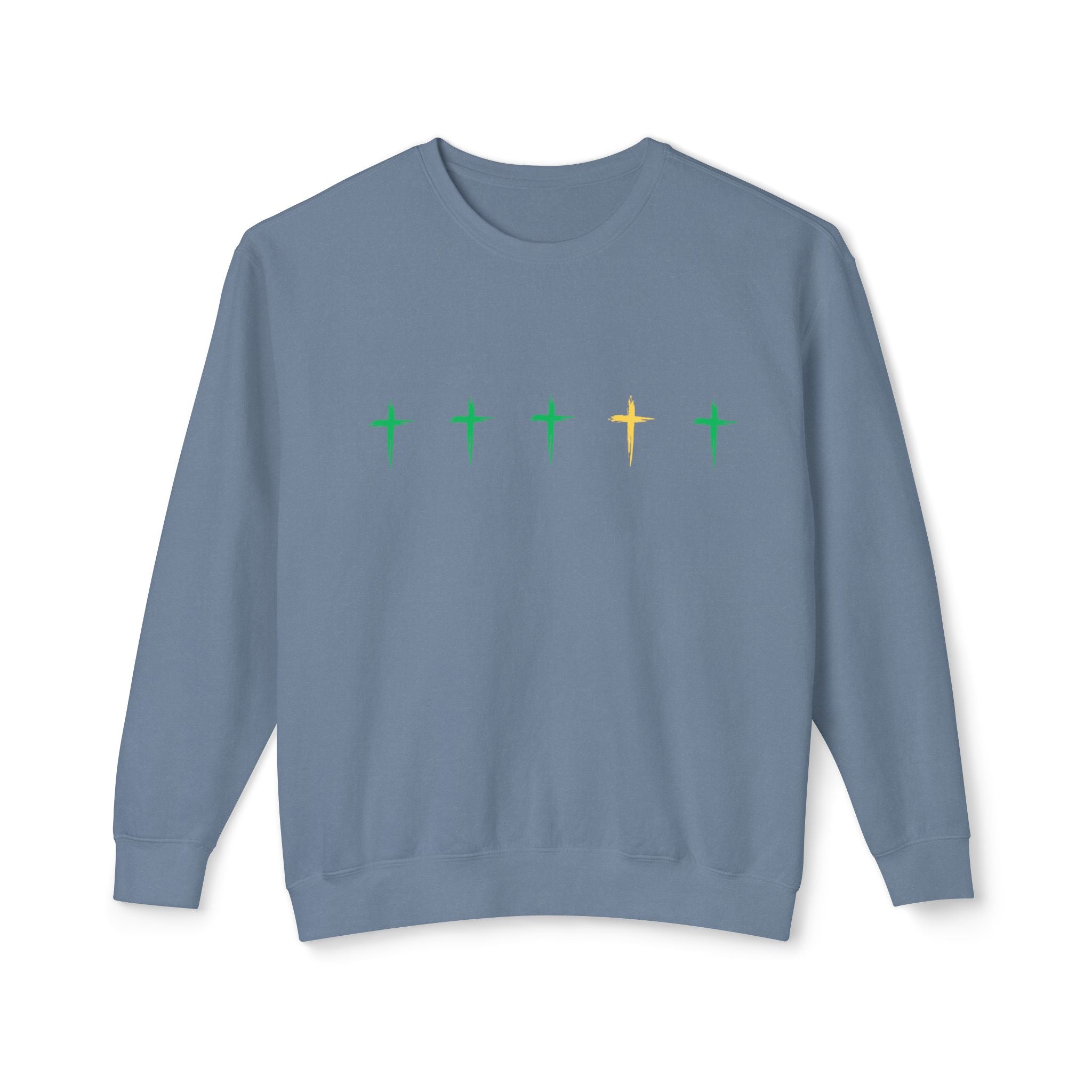 Green & Yellow Cross Lightweight Crewneck Sweatshirt - Perfect for Everyday Wear, Gift for Friends, Chic Layering, Ideal for Casual [...]