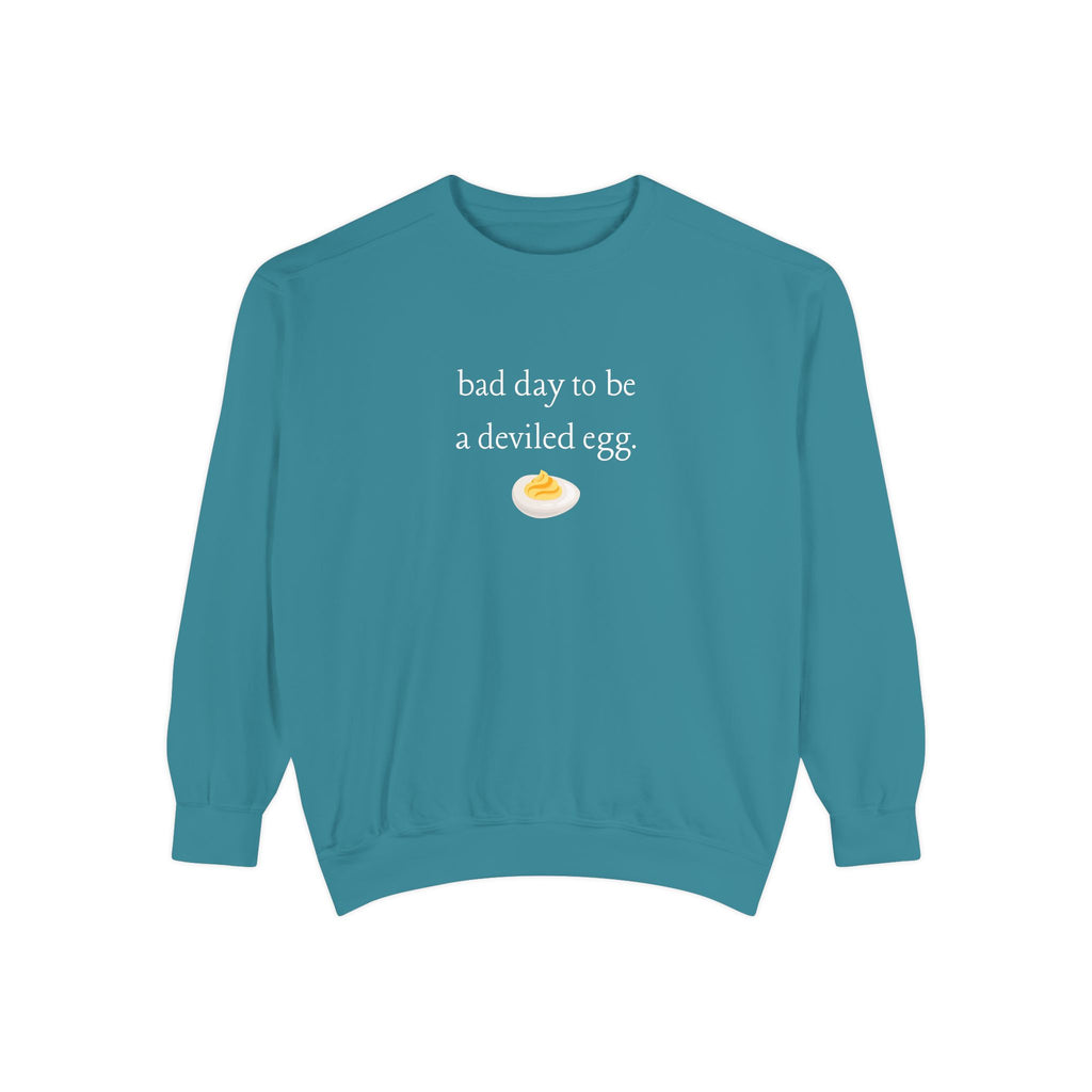 Bad Day To Be A Deviled Egg Graphic Sweatshirt — Cozy Crewneck