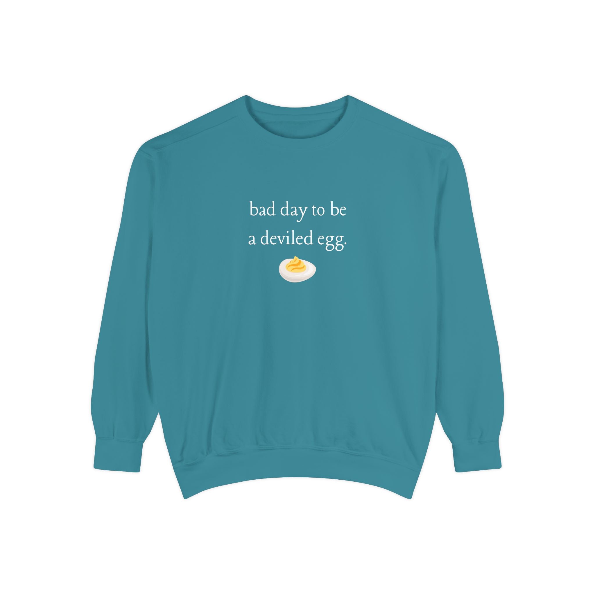 Bad Day To Be A Deviled Egg Graphic Sweatshirt — Cozy Crewneck