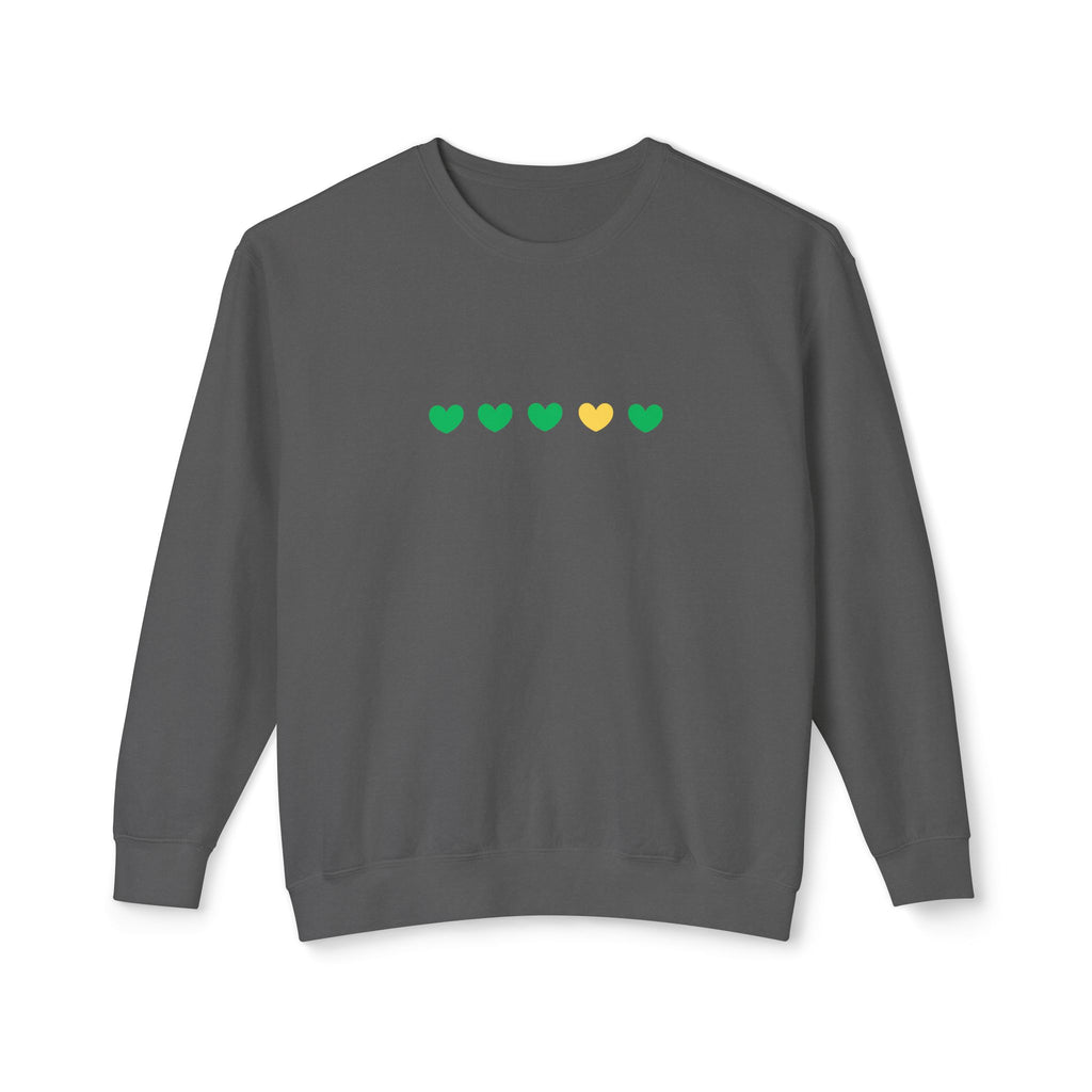 Green & Yellow Heartfelt Lightweight Crewneck Sweatshirt