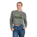 Green and Gold Football Stay Positive Women's Cropped Sweatshirt
