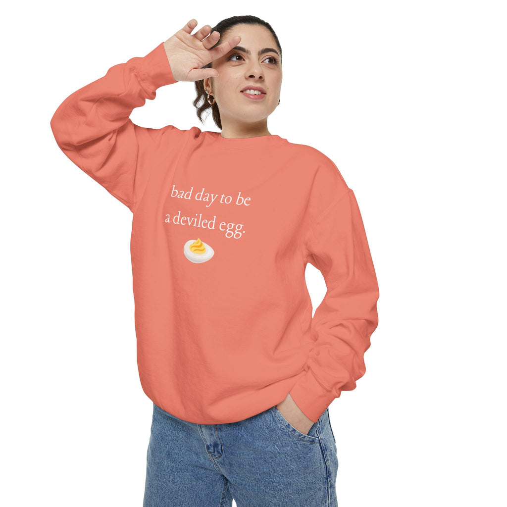 Bad Day To Be A Deviled Egg Graphic Sweatshirt — Cozy Crewneck