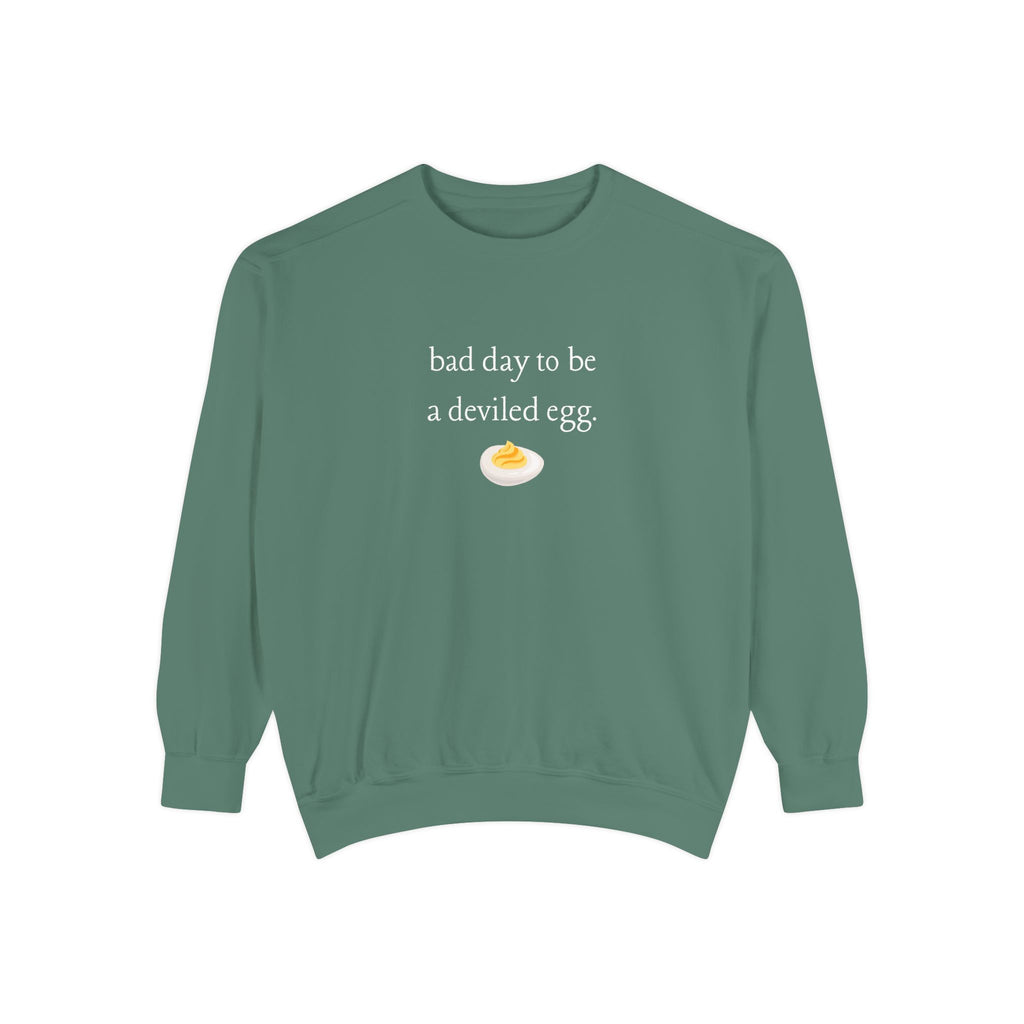 Bad Day To Be A Deviled Egg Graphic Sweatshirt — Cozy Crewneck