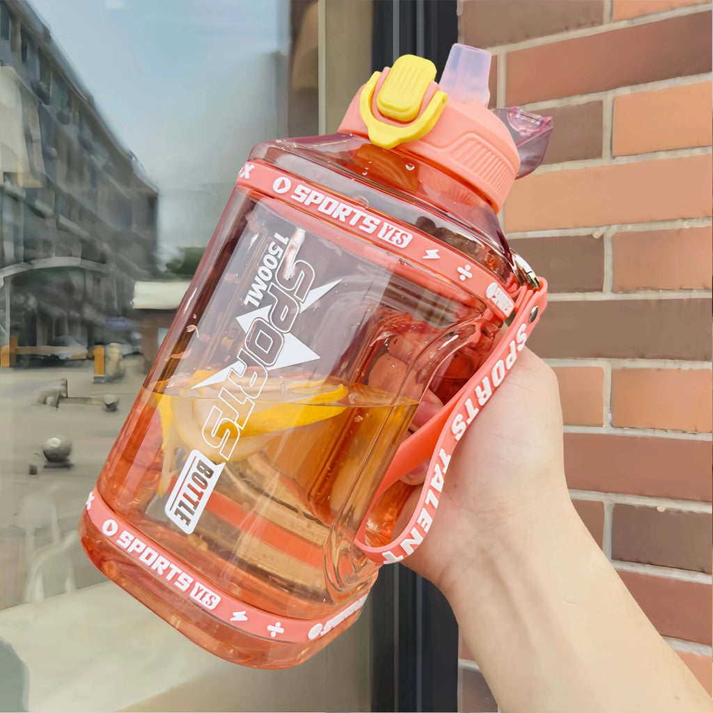 Large Straw Fitness Water Jug, Heat Resistant