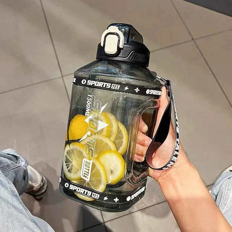 Large Straw Fitness Water Jug, Heat Resistant