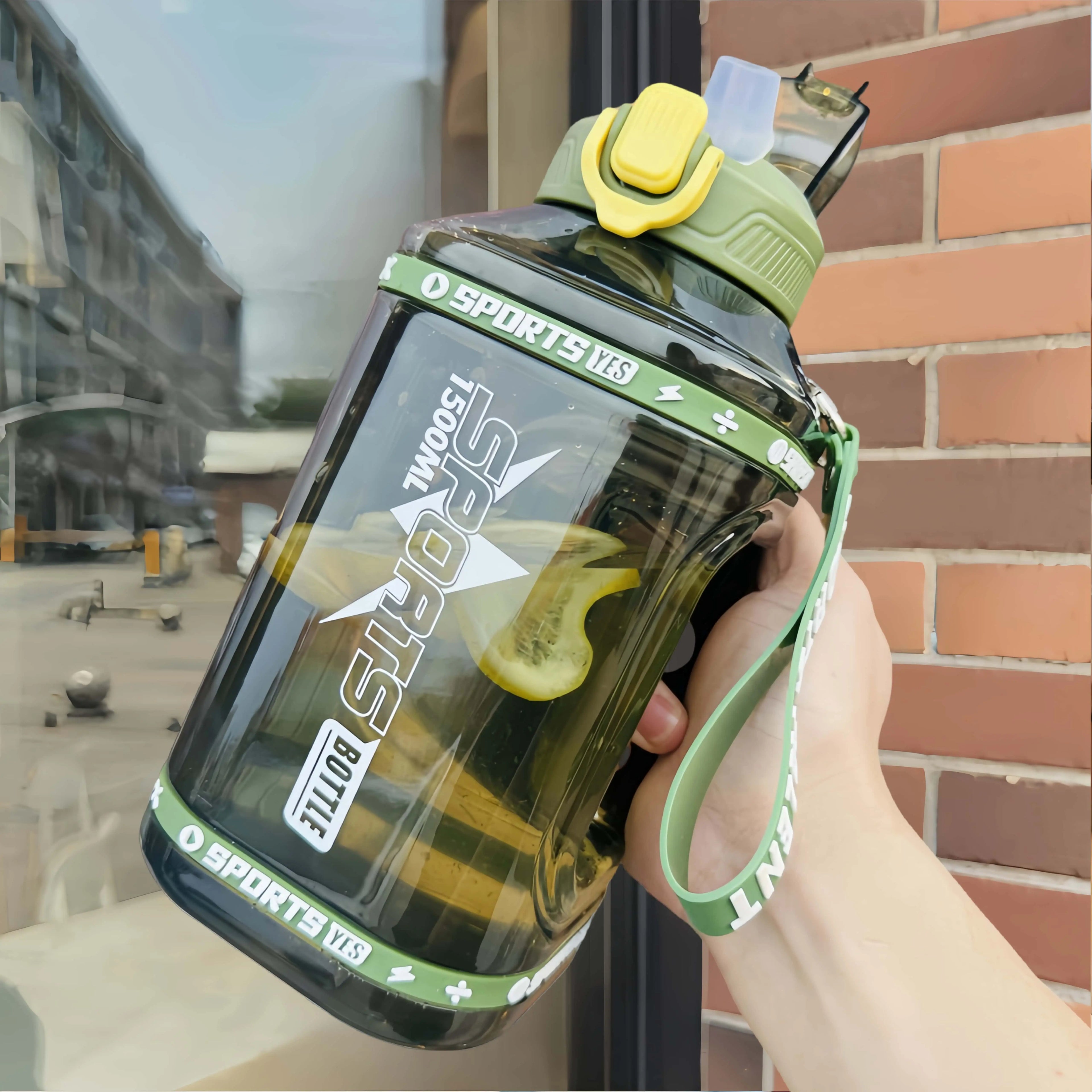 Large Straw Fitness Water Jug, Heat Resistant