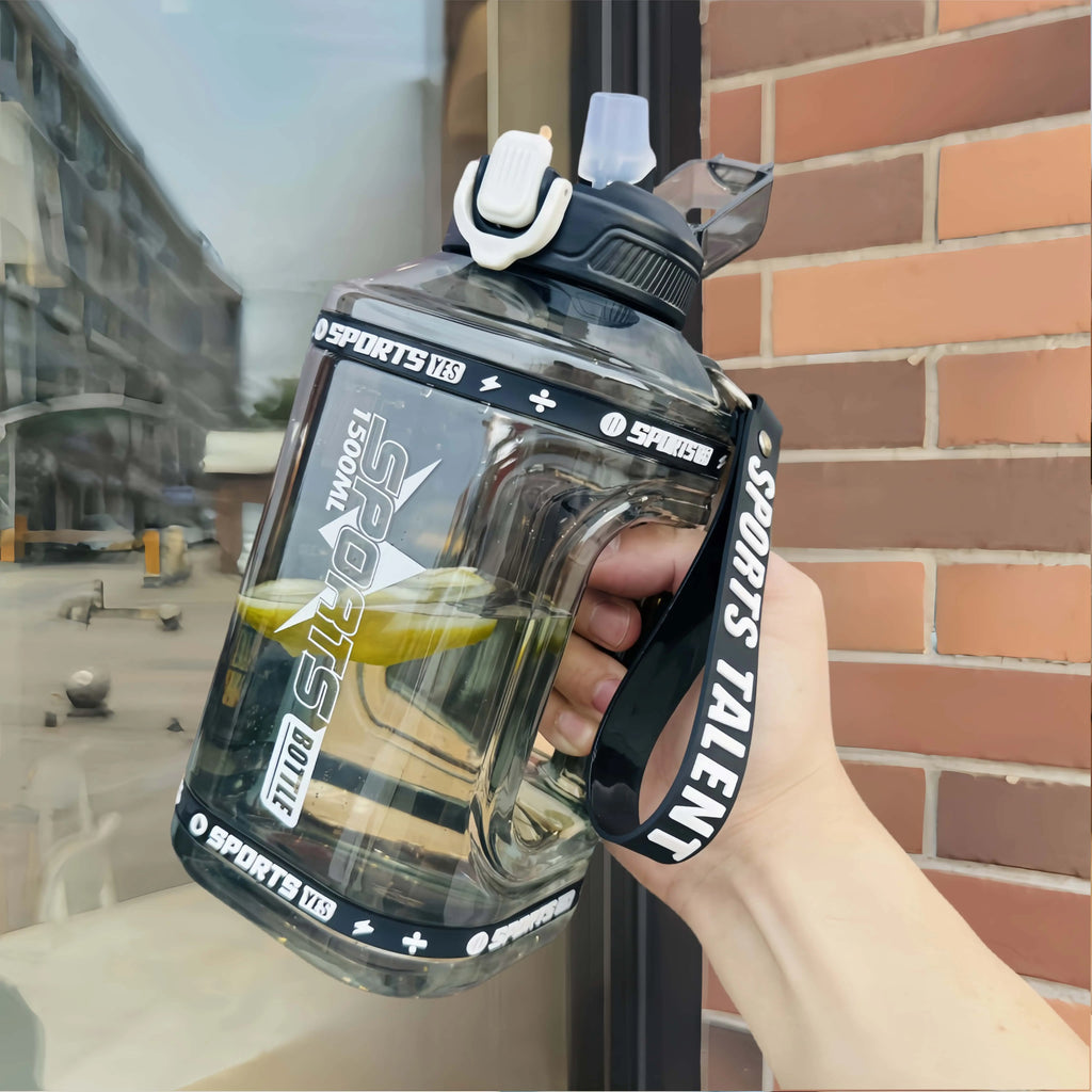 Large Straw Fitness Water Jug, Heat Resistant