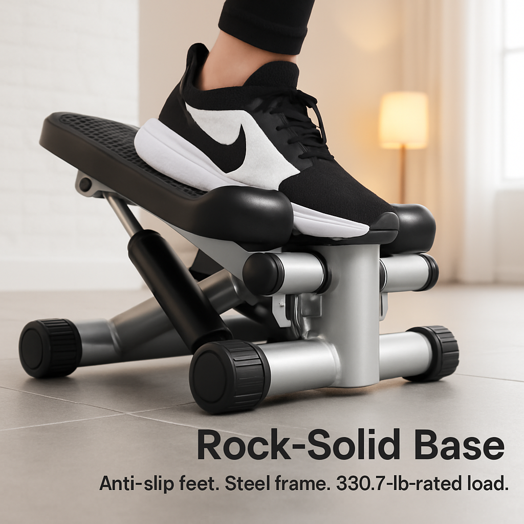 Compact Stepper with Resistance Bands for Home Workout